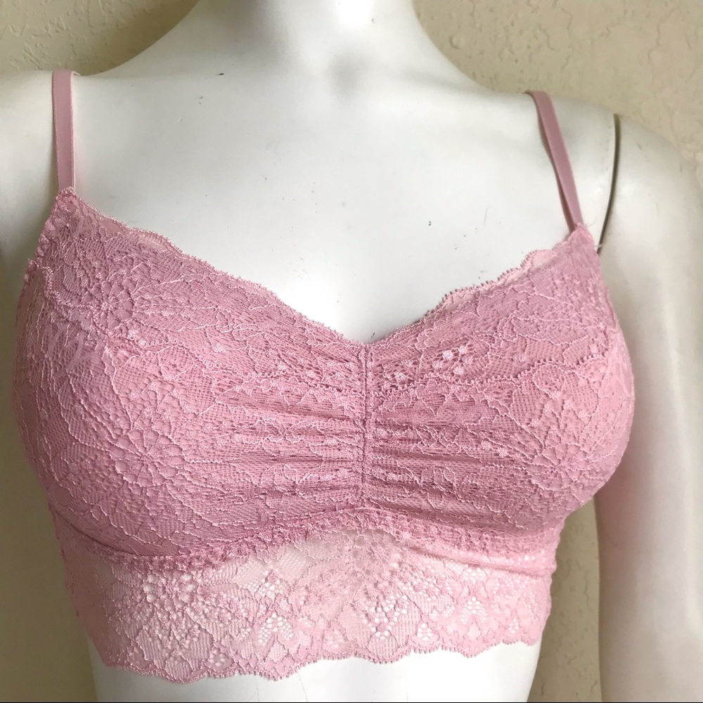 PINK Light Pink Lace Bralette